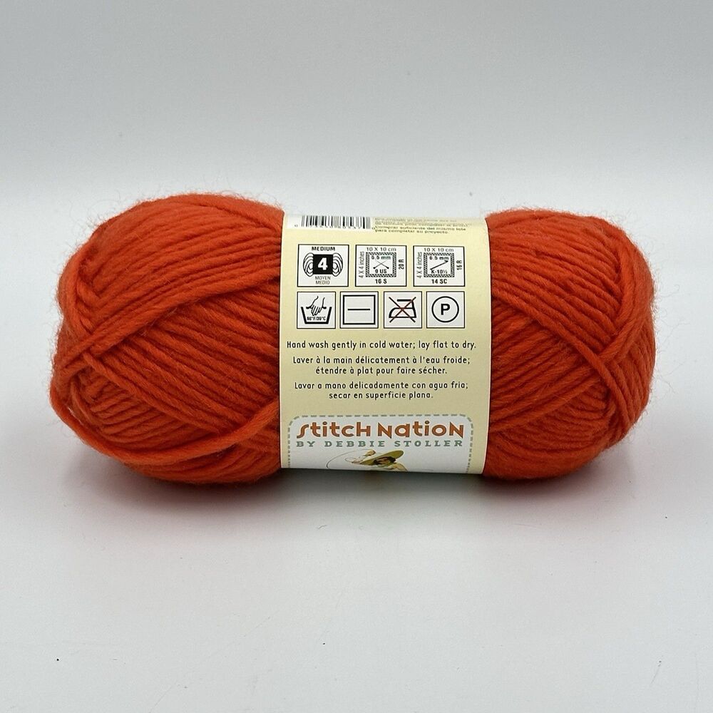Stitch Nation “FULL O’ SHEEP” Yarn 100% WOOL Partial Skein 2 7/8 Oz “Clementine” - Picture 7 of 7